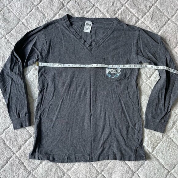 Victoria's Secret PINK | Long Sleeve V-Neck Pocket Tee | Size Extra Small - Picture 11 of 12
